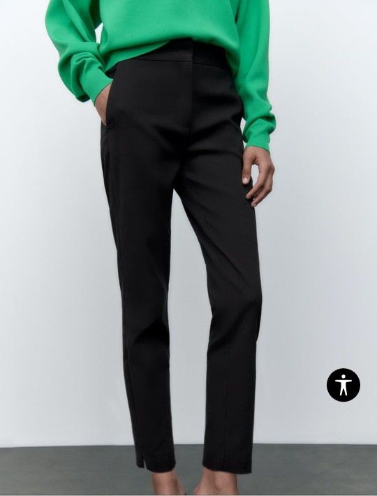 Zara Jogger Waist Pants Black XS