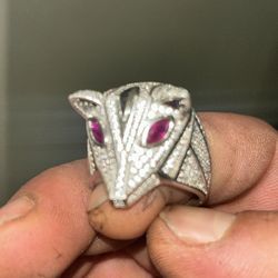 Sterling Silver Ring With Ruby Real Stone 