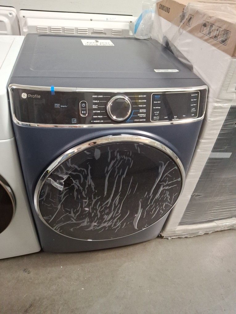 GE Profile Frontload Gas Dryer In Blue
