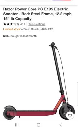 Razor Power Core E195 Electric Scooter – Red