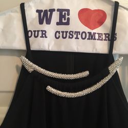 Black Gown Size 4 Crystal Neck Detail 