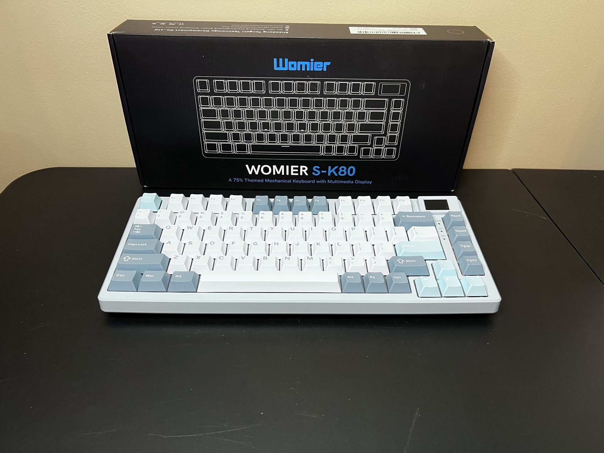 Womier S-K80 75% Mechanical Keyboard With Multimedia Display (Soft Blue)