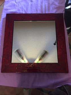 Red lacquer finish mirror