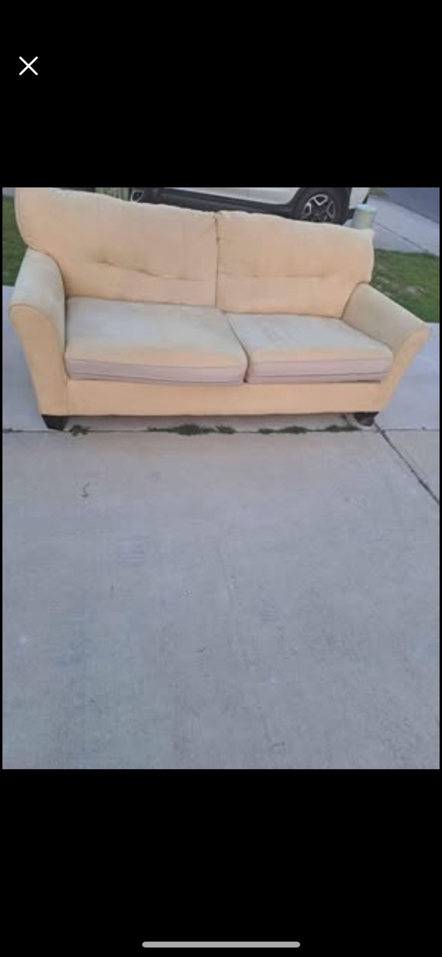 Baker 2 Cushion Sofa In Butter Yellow Upholstery