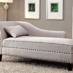 FOA Stillwater Beige Fabric Chaise 🌟 Brand New 