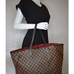 Authentic LOUIS VUITTON NEVERFULL GM Size (LARGE Size) Designer Handbag LV Cherry Interior