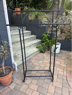 clothing rolling rack wardrobe hanging closet organize