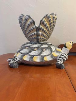 Vintage Porcelain Turtle 12”H