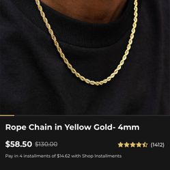 GLD Rope Chain 24” 4mm