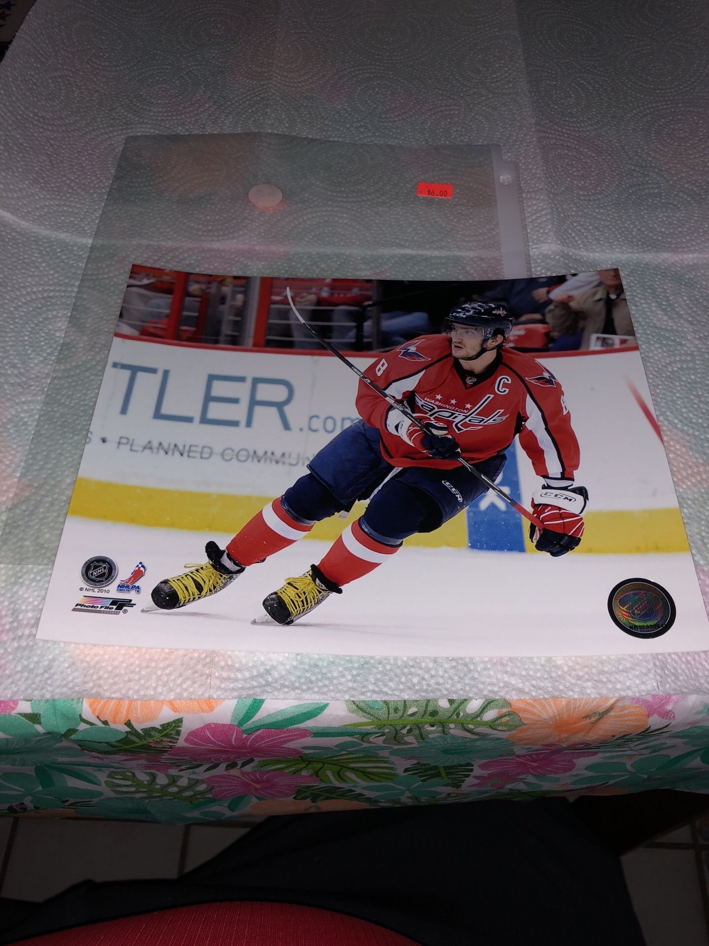 Alex Ovechkin 8x10 Photo comes in UV protected sleeve