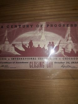 1934 Chicago Worlds Fair Ticket