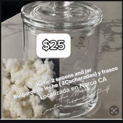 Kéfir Grains / Búlgaro de Leche Princess House Jar Recipiente