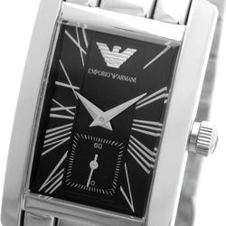 EMPORIO ARMANI  CLASSIC STEEL BLACK DIAL MENS 