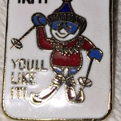 Try It You'll Like It Skiing ski Vintage Lapel Pin 