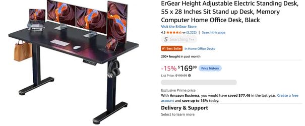 Black Standing Desk & Chair  10/2 pickup