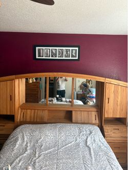 Queen headboard with drawers