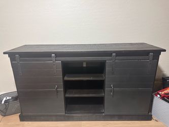 Farmhouse TV Stand with Sliding Barn Doors