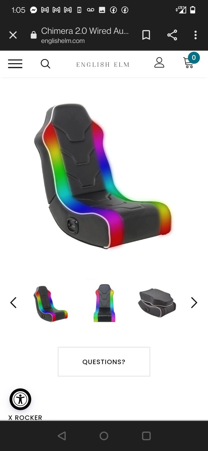 New Rocking Gaming Chair With Rainbow Colors 