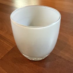 Glassybaby Beluga 1090 Grey w/ Trisk Logo Handmade Glass Votive Candle Holder 
