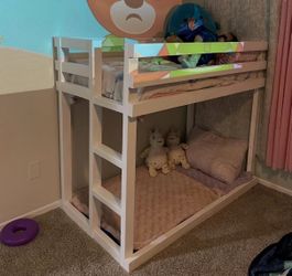 Kids Crib-Size Bunk Bed – Handmade Wooden Bed