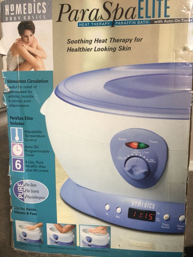 Homedics PARASPA ELITE Heat Therapy Paraffin Bath PAR-270 w/60 Liners & 6lbs of Paraffin Wax