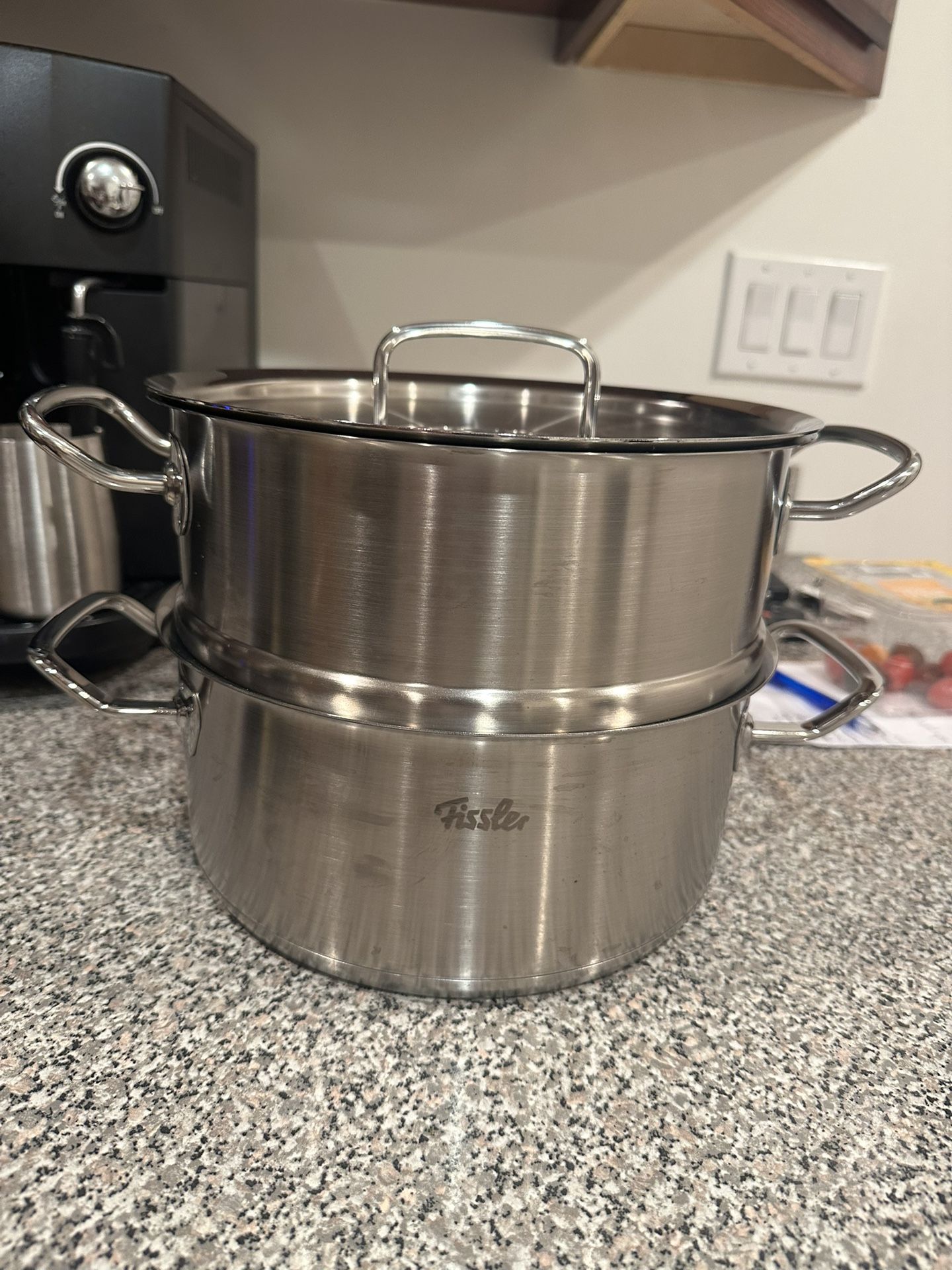 Fissler Original-Profi Collection® Stainless Steel 3 Piece Steamer Pot Set 24 Cm