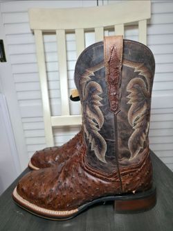 Dan Post Alamosa Ostrich Cowboy Certified Boots DP3875 Men's Size 9.5 EW