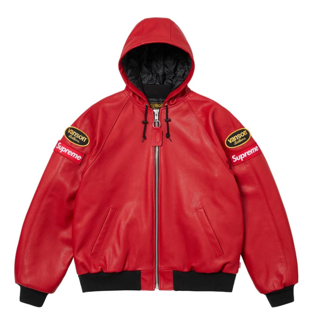Supreme Vanson Leathers Hooded Work Jacket Red