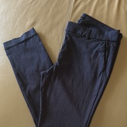 Dalia Women's Pants Navy with Multicolor Polka Dot Cropped Skinny Ankle Size 12