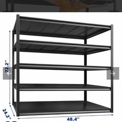 48.4“W Garage Shelving 3000LBS Heavy Duty Metal Storage Shelves, Industrial Storage Shelving For Basement Warehouse CD-MS-5L-122L-ZD-DL