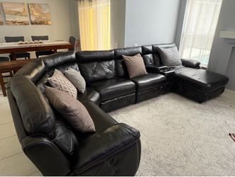 Black reclining sectional