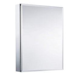 Movo Medicine Cabinet With Mirror, 24 Inch X 30 Inch Aluminum Mirror Cabinet With Single Door, Bathroom Medicine Cabinet, Surface Mount Or Recess Inst