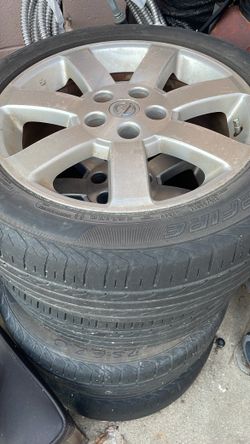 4 Original Nissan Rims With Tires Don’t Have My Nissan No More So I Don’t Need Them Good Condition Not New But Used Tires Still Good Far From Bald