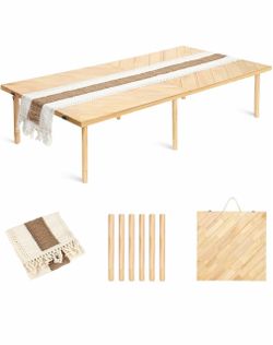Folding Picnic Table 60x30, Low Floor Table for 6-8