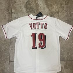 New $135 Nike Joey Votto Reds Jersey Mens White/Red  Size Medium 
