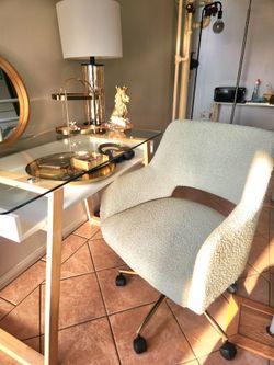 Office Roller Chair with Swivel Gold Frame