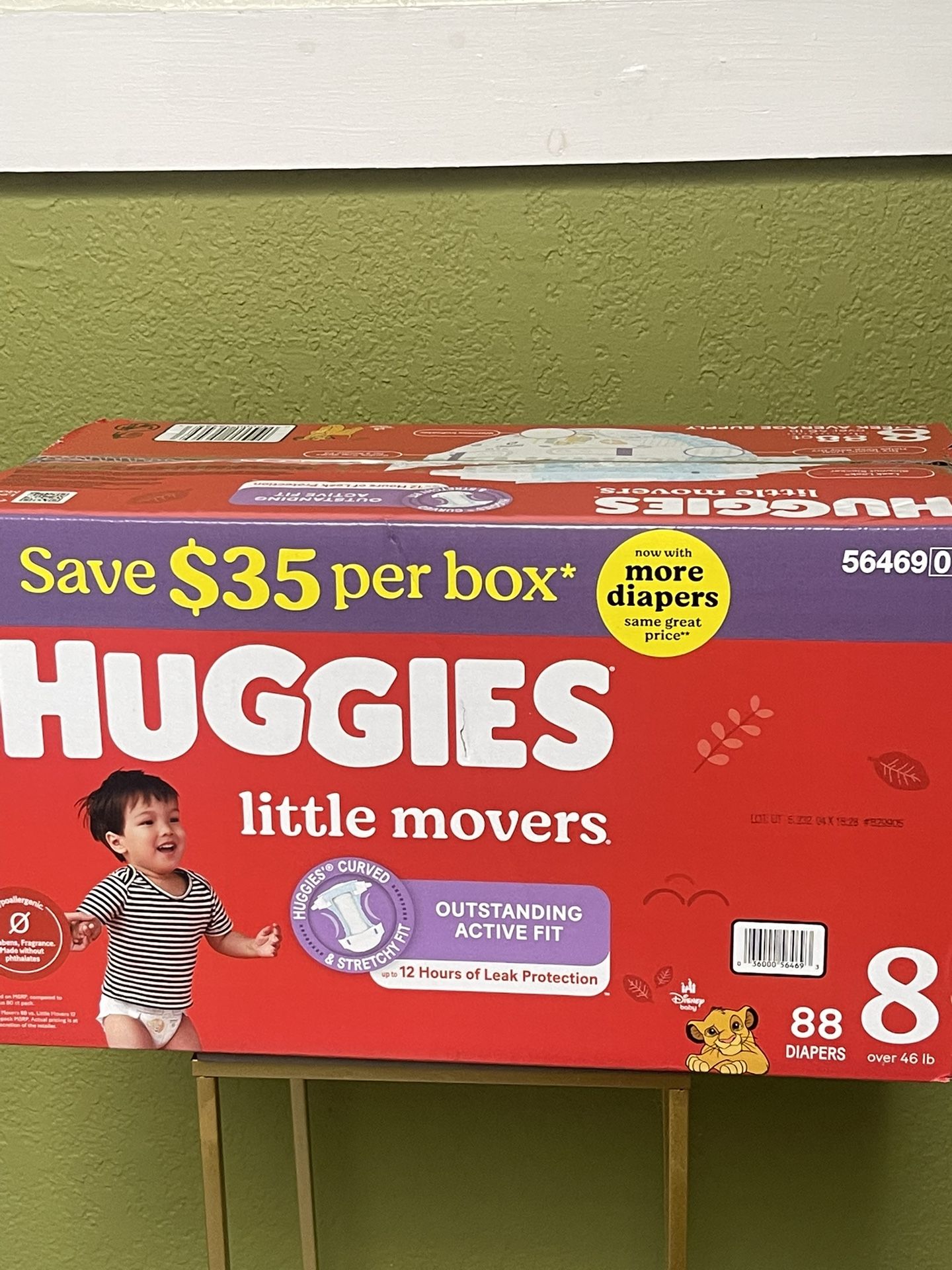 Huggies Little Movers 88diapers, Size 8, $40