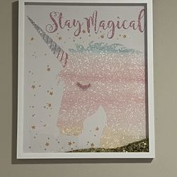 Girls Unicorn Picture Decor 