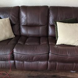 Reclining Leather Sofa And Reclining Chair Set 