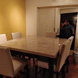 Stone Dining Table With 6 Chairs