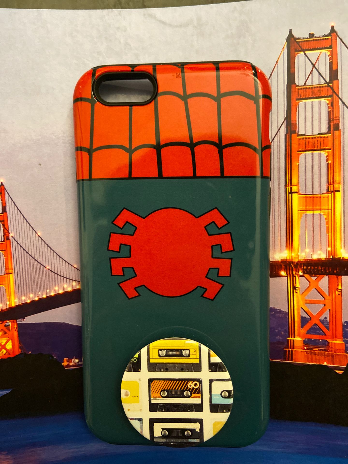 iPhone 6s spiderman case with detachable popsocket