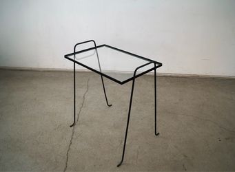 1950’s Mid Century Modern Iron & Glass Side Table