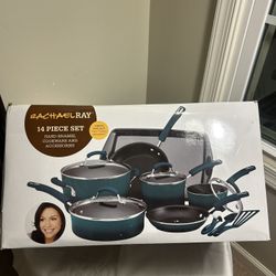 RACHAEL BLUE RAY 14PCS  COOKWARE  NEW 