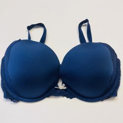 Victorias Secret Dream Angels Pushup Bra Padded Underwire Size 34DD Blue