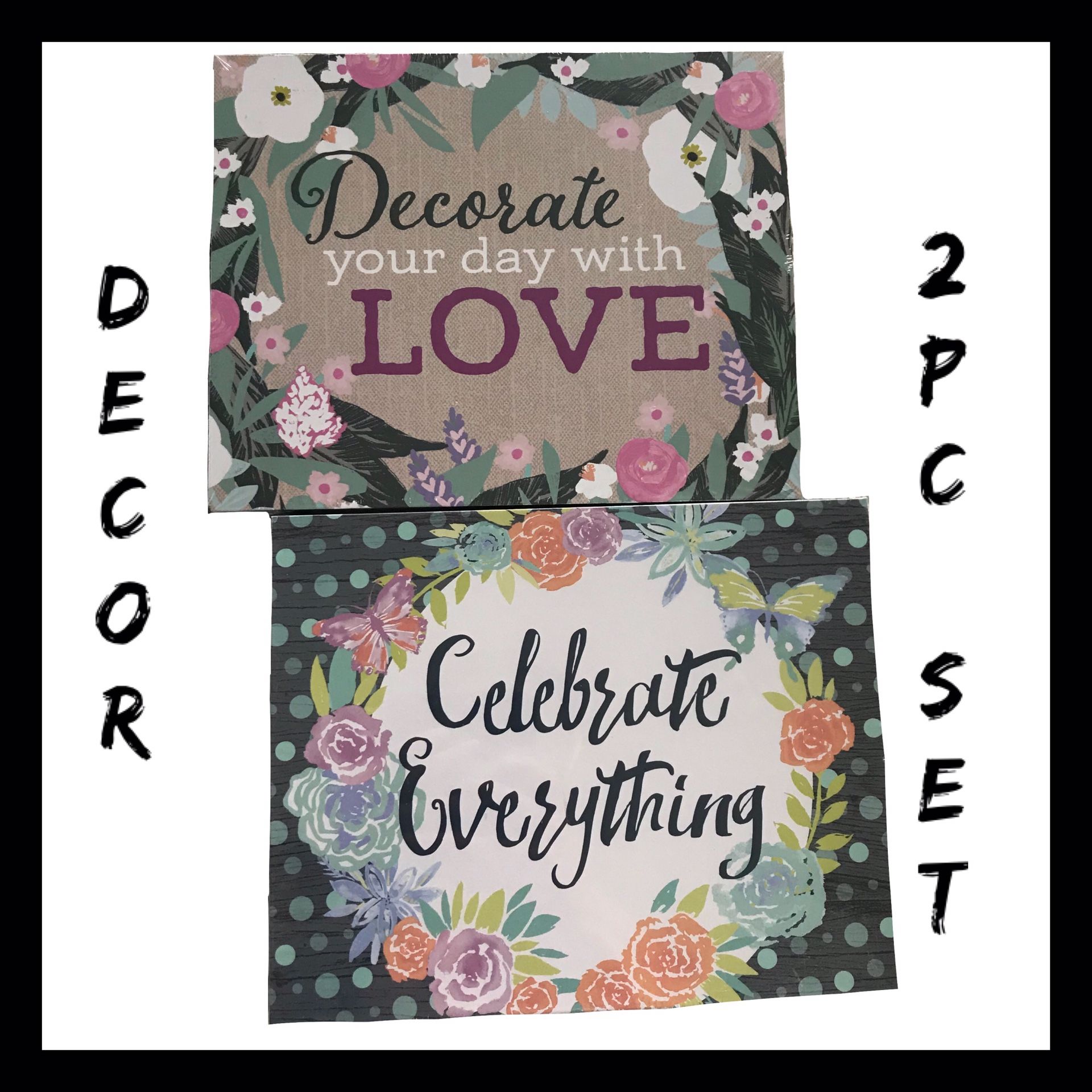 NIB 2Pc Wall Art Decor Set