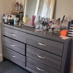 Gray Dresser With 6 Drawers 