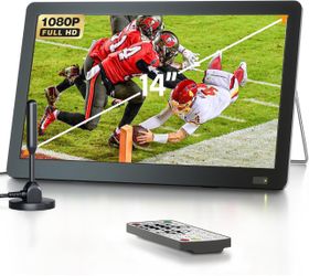 NEW 14 inch 1080P Portable TV with Antenna and built-in rechargeable battery
