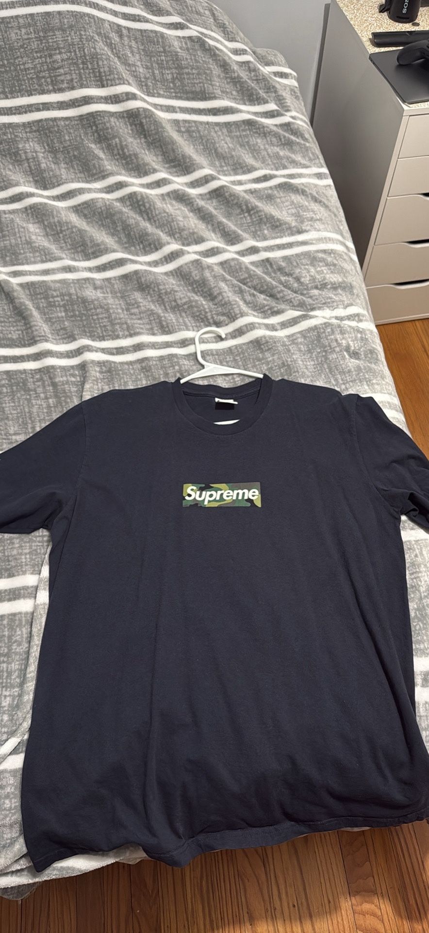 Supreme Box Logo Tee “Navy Camo” Mens Large