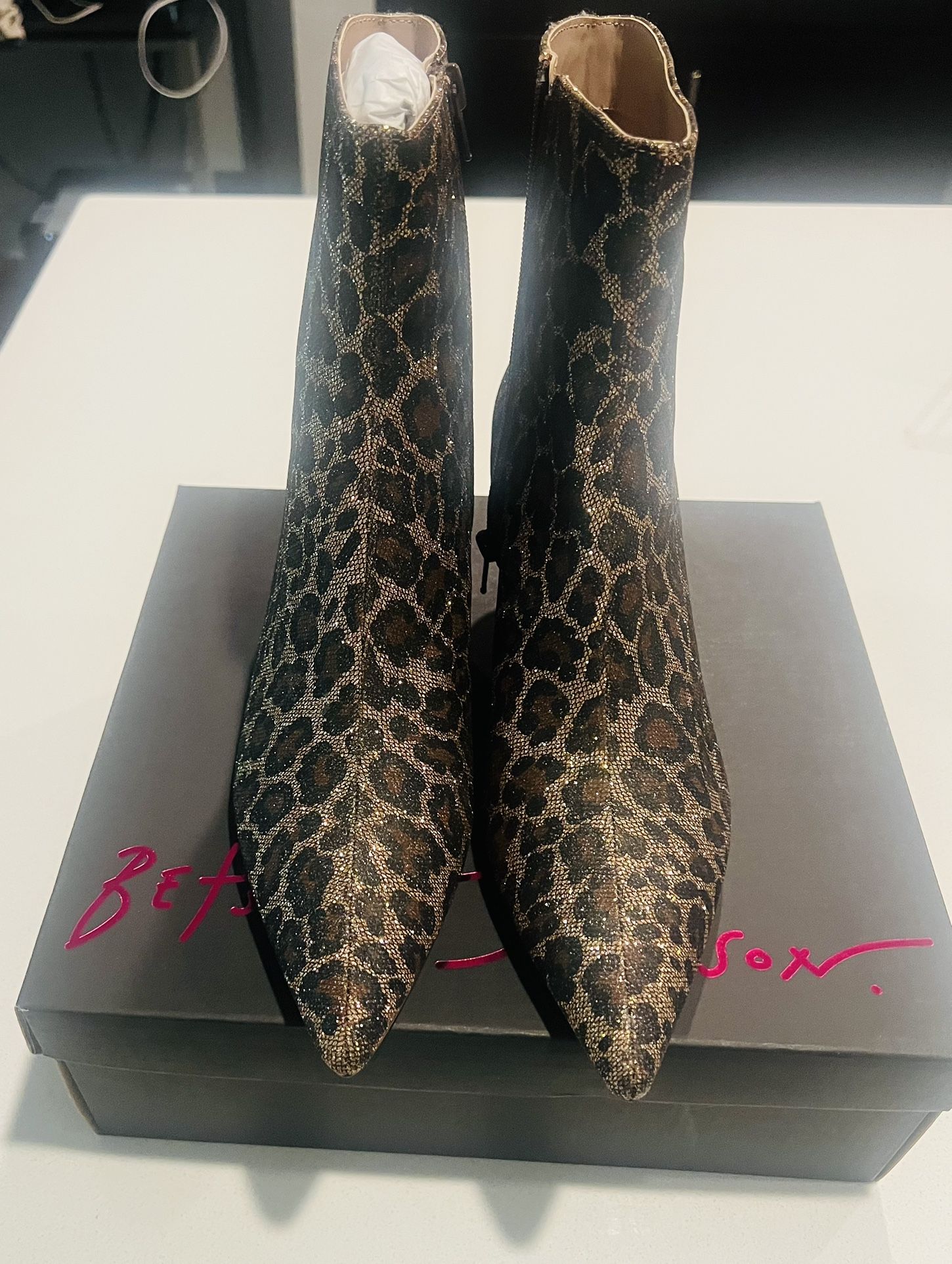 Leopard kitten Heel Booties