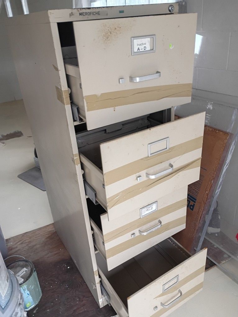 Office Image File Cabinet 4 Drawer Strong Heavy 52x26.5 Wide 18